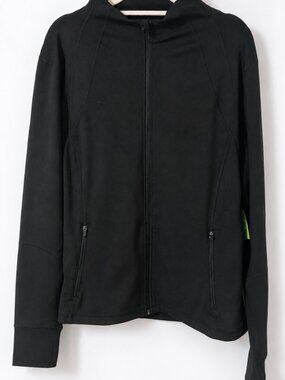 Black Women’s Zip-Front Sweater Jacket